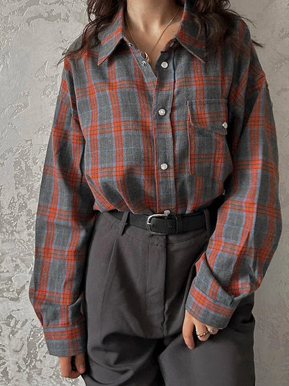 Y2K Classic Plaid Shirt