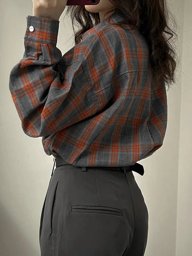 Y2K Classic Plaid Shirt