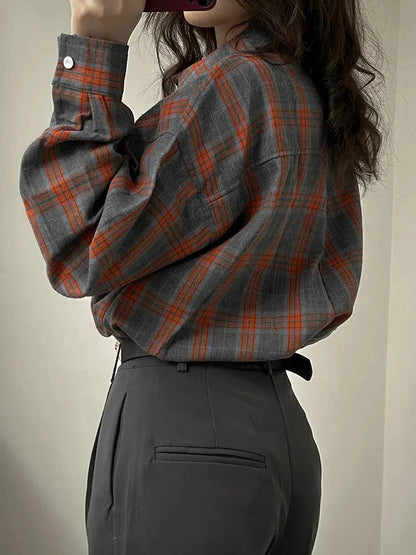 Y2K Classic Plaid Shirt