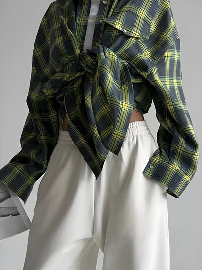 Y2K Classic Plaid Shirt