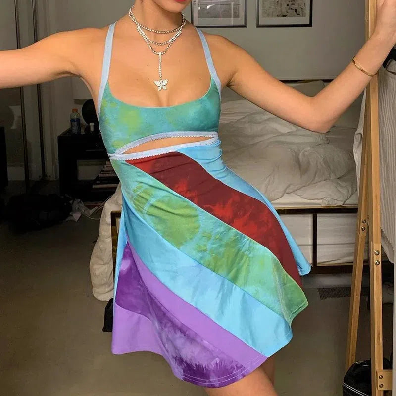 Y2K Colorful Mini Dress