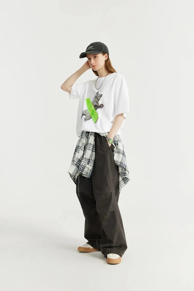 Y2K Contemporary Cat Art Tee