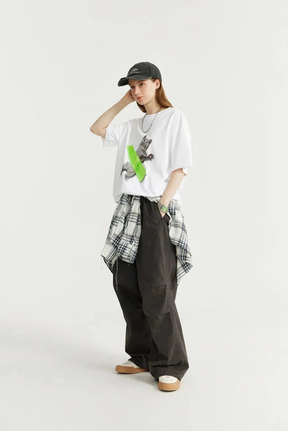 Y2K Contemporary Cat Art Tee