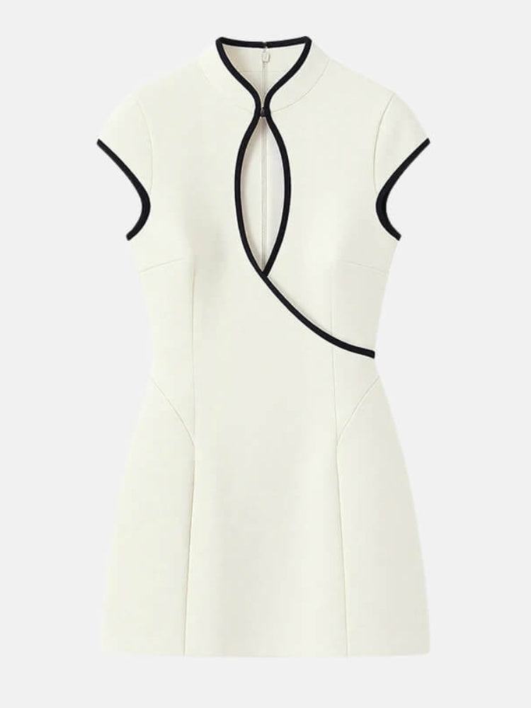 Y2K Contrast Trim Mini Dress