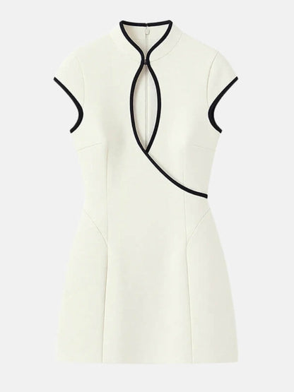 Y2K Contrast Trim Mini Dress
