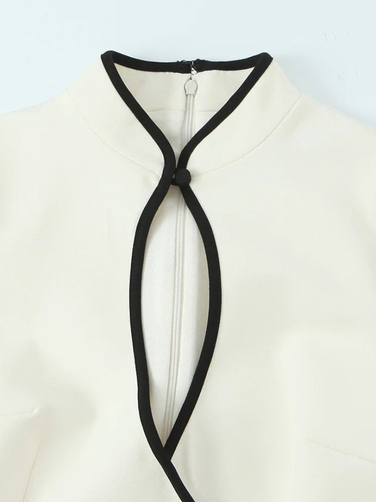 Y2K Contrast Trim Mini Dress