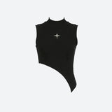 Asymmetric Corduroy Crop Top
