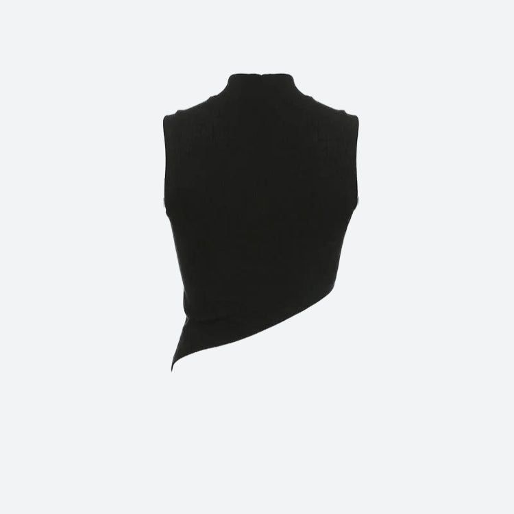 Asymmetric Corduroy Crop Top
