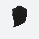 Asymmetric Corduroy Crop Top