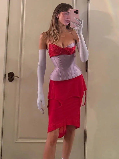 Y2K Corset Top & Skirt Two Piece Set