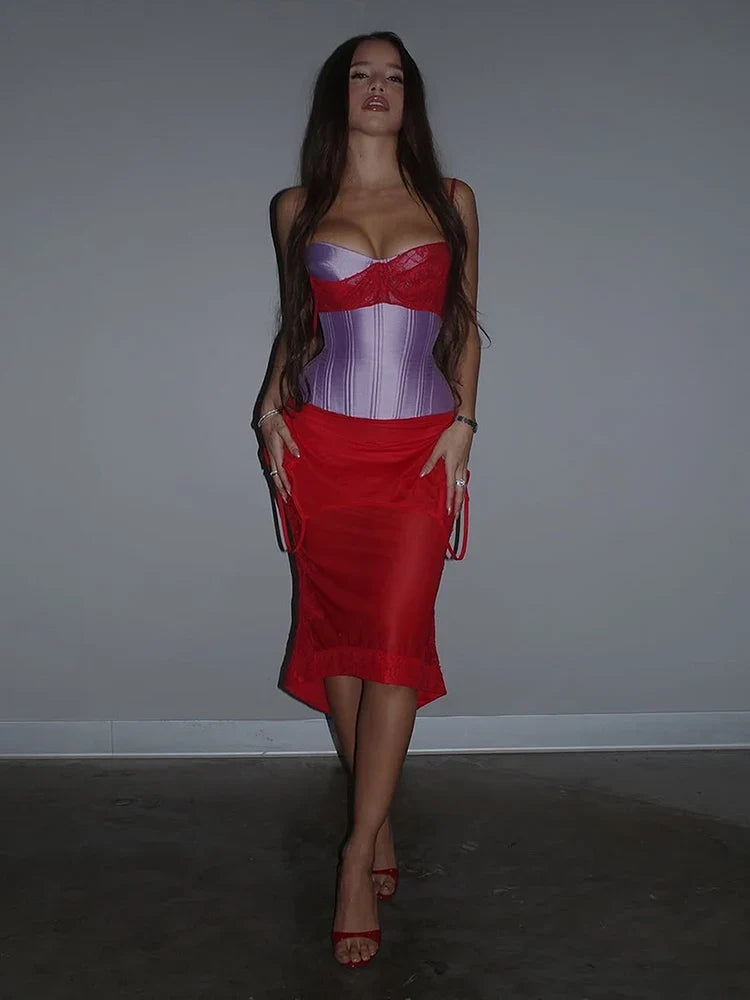 Y2K Corset Top & Skirt Two Piece Set