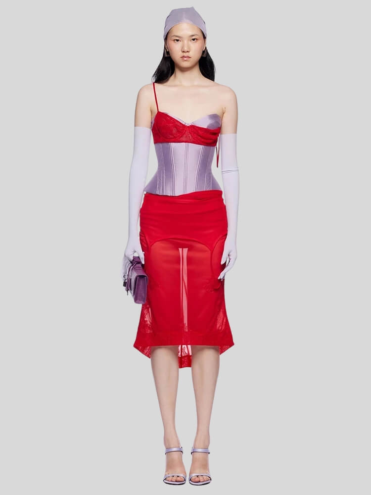 Y2K Corset Top & Skirt Two Piece Set