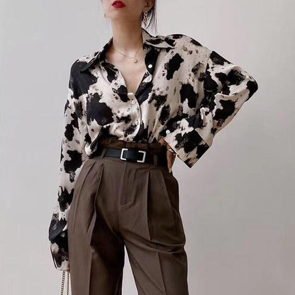 Y2K Cow Print Shirt