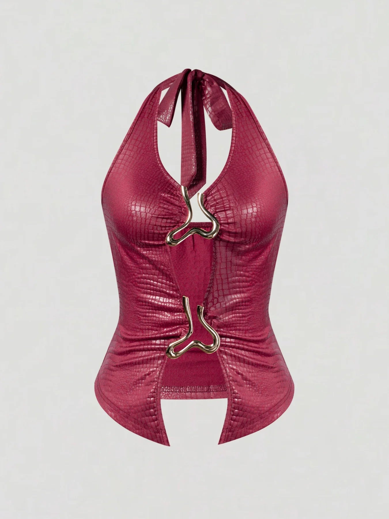 Y2K Crocodile Halter Top