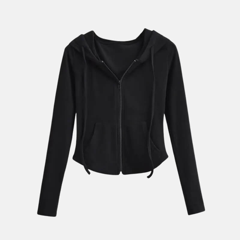 Y2K Cropped Zip Hoodie