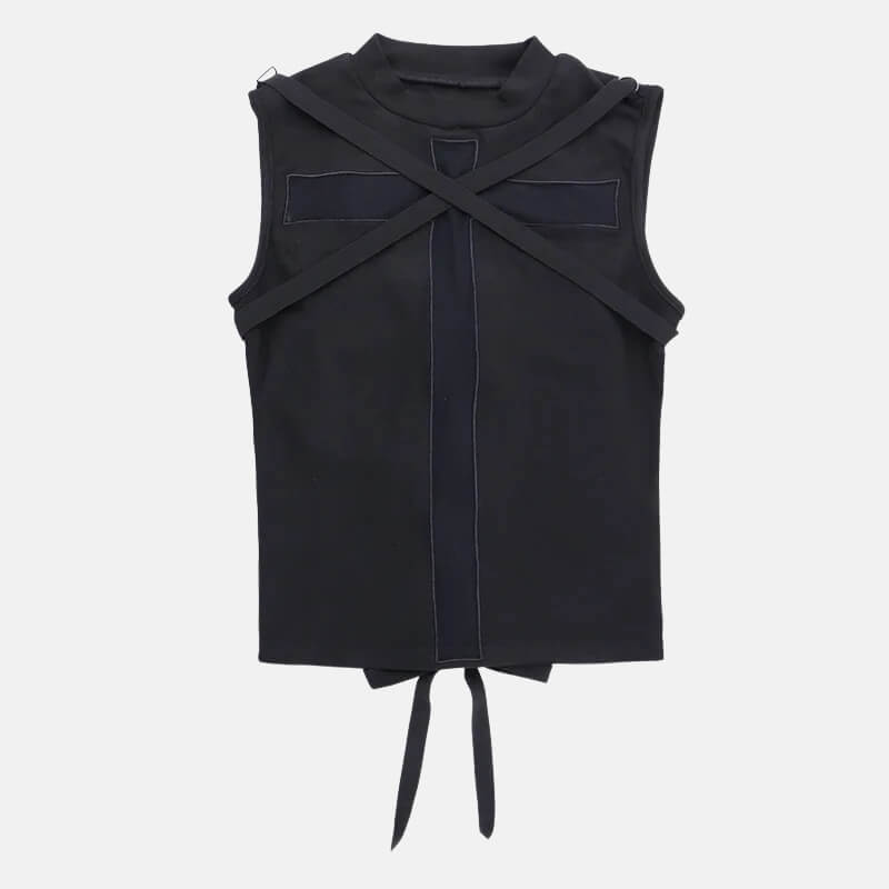 Y2K Cross Strap Sheer Top