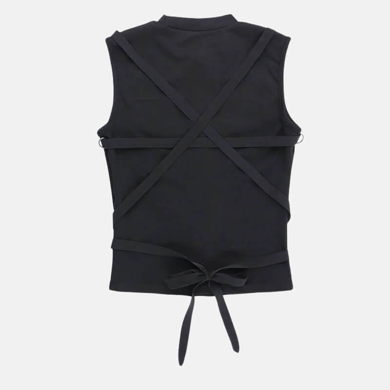 Y2K Cross Strap Sheer Top