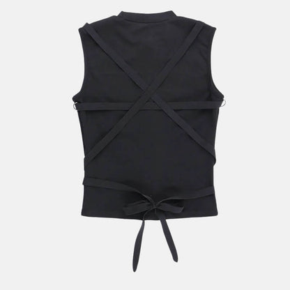 Y2K Cross Strap Sheer Top