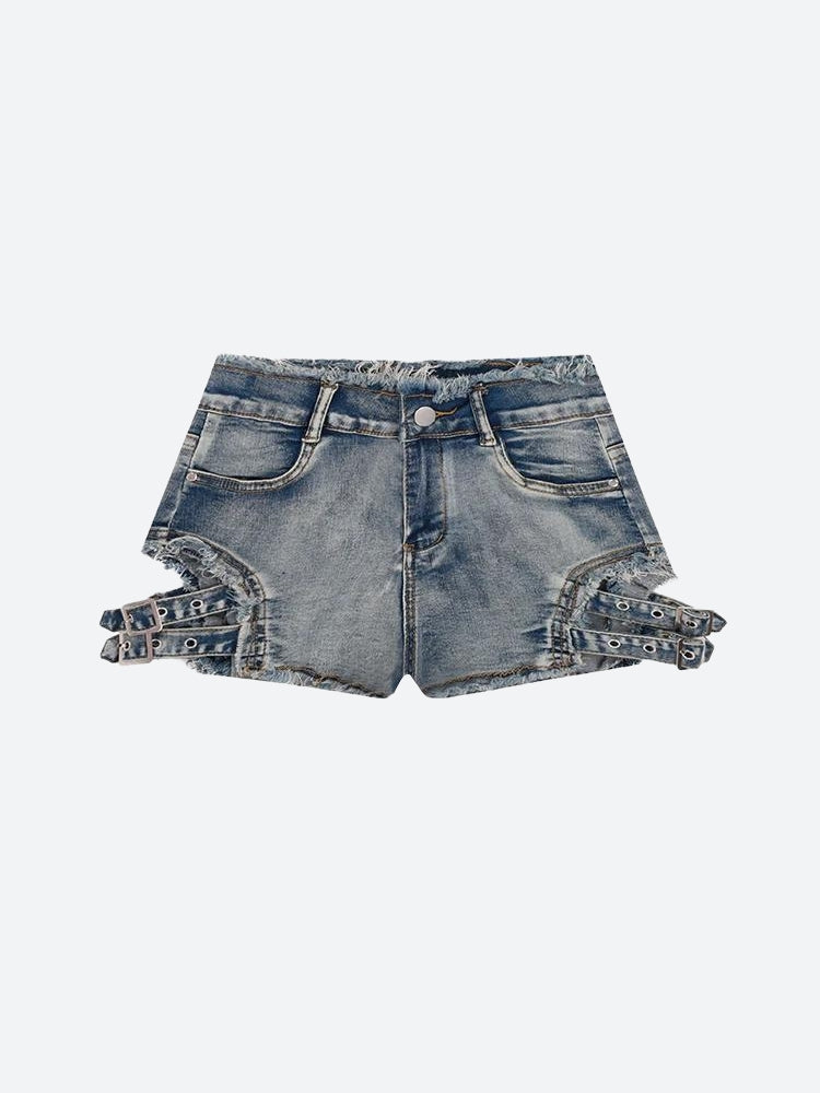 Y2K Cut Out Denim Shorts
