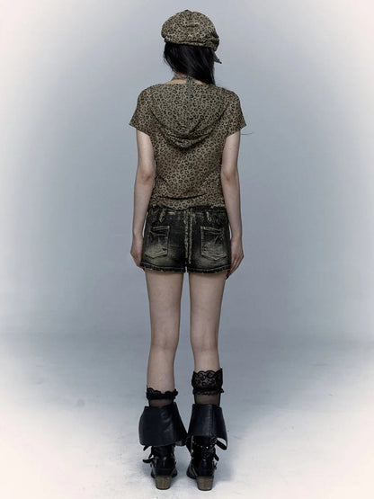 Y2K Cut-Out Leopard Top