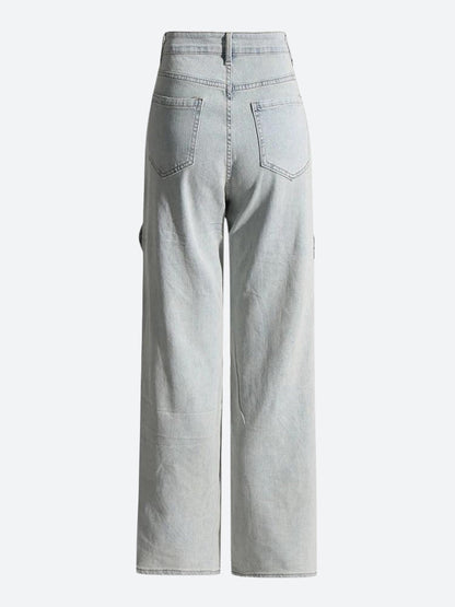 Y2K Cut Out Patch Denim Jeans