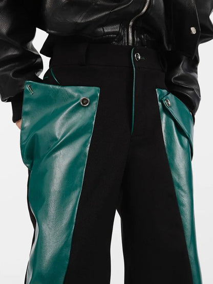 Y2K Cyber Faux Leather Pants
