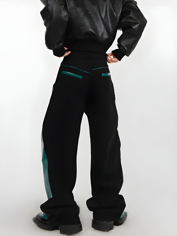 Y2K Cyber Faux Leather Pants
