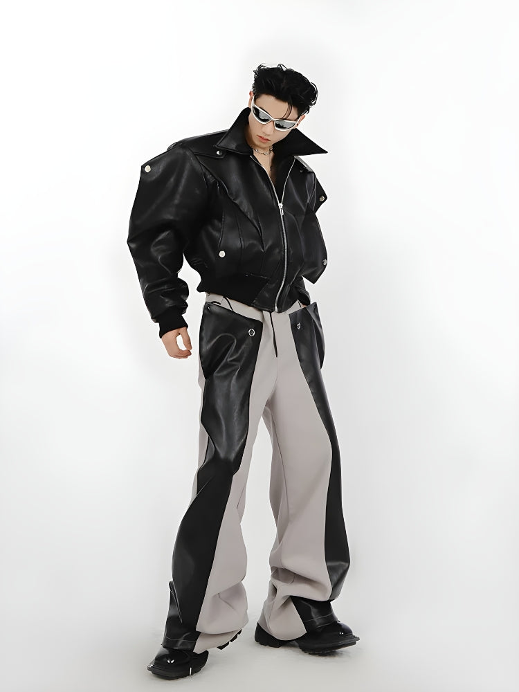 Y2K Cyber Faux Leather Pants