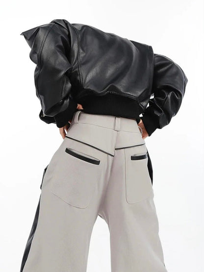 Y2K Cyber Faux Leather Pants