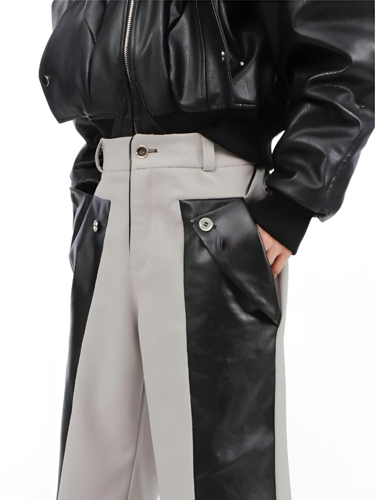 Y2K Cyber Faux Leather Pants