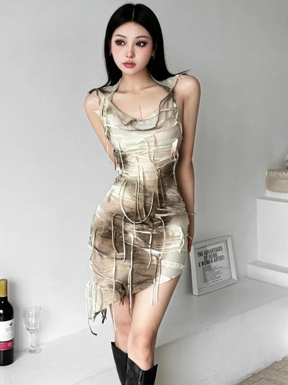 Y2K Cyber Hooded Mini Dress
