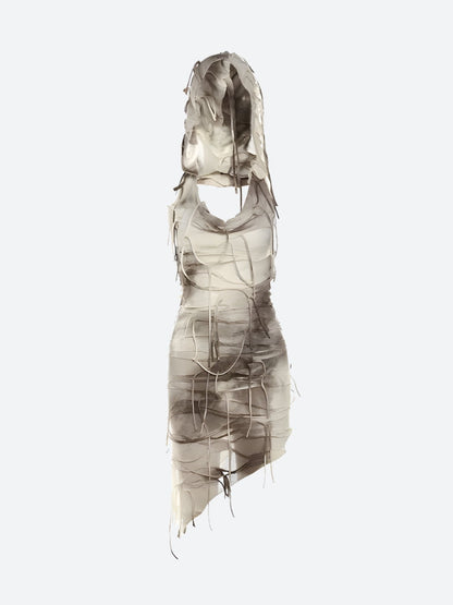 Y2K Cyber Hooded Mini Dress