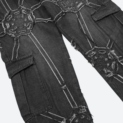 Y2K Cyber Patchwork Jeans