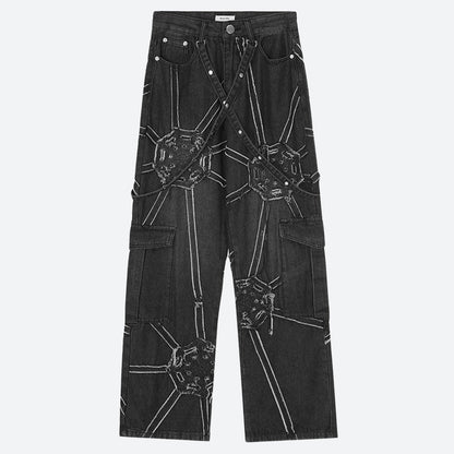 Y2K Cyber Patchwork Jeans