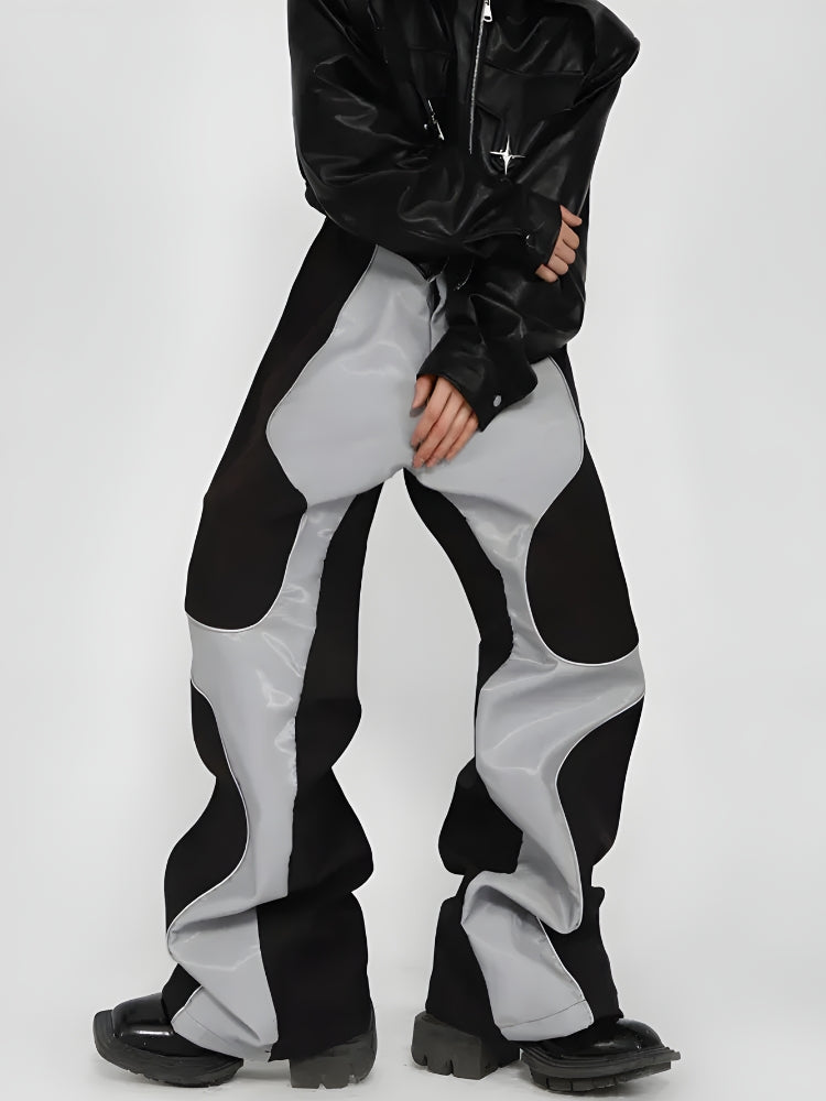Y2K Cyber Patchwork Wide Leg Pants