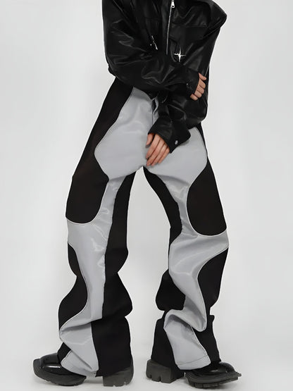 Y2K Cyber Patchwork Wide Leg Pants