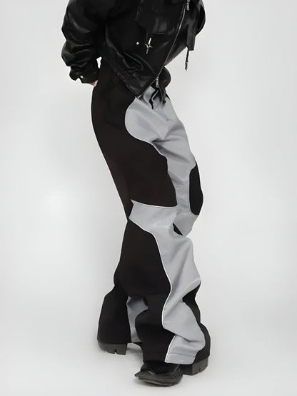 Y2K Cyber Patchwork Wide Leg Pants
