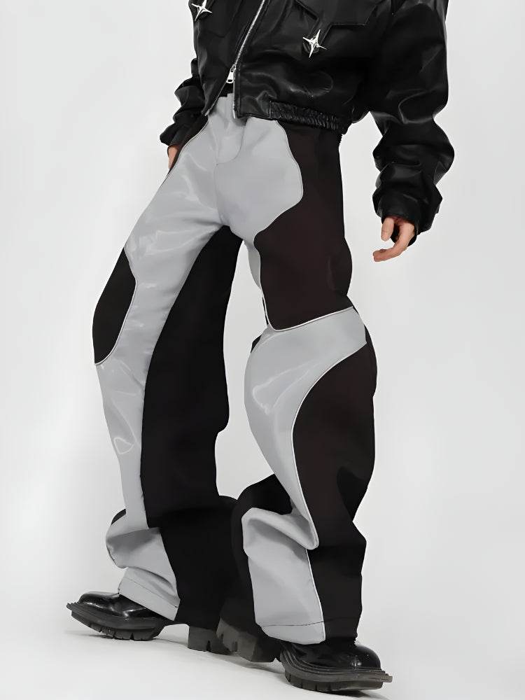 Y2K Cyber Patchwork Wide Leg Pants