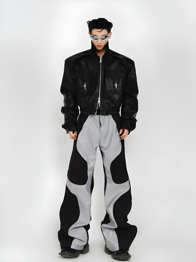 Y2K Cyber Patchwork Wide Leg Pants