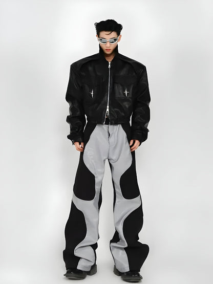 Y2K Cyber Patchwork Wide Leg Pants