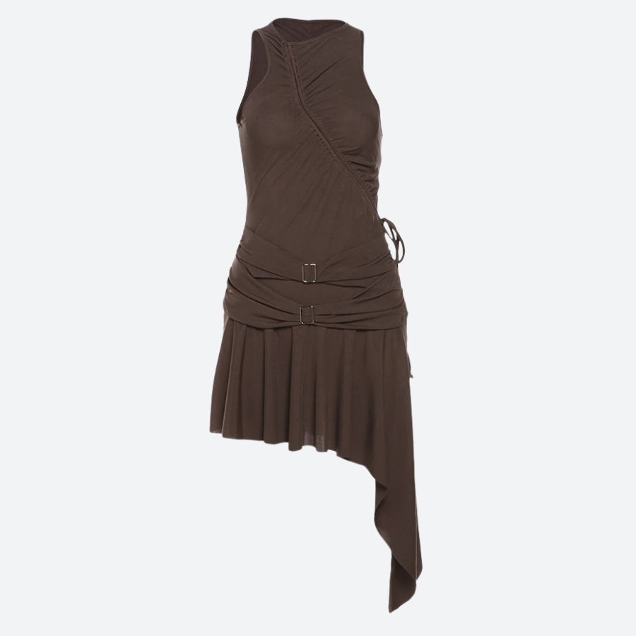 Y2K Cyber Ruched Mini Dress