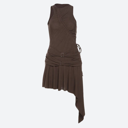 Y2K Cyber Ruched Mini Dress