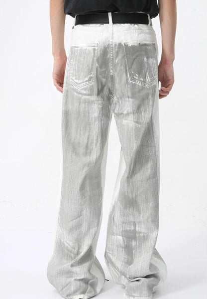 Y2K Cyber Silver Pants