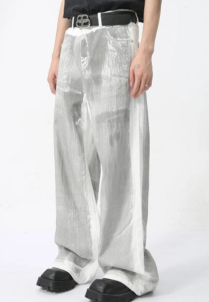 Y2K Cyber Silver Pants