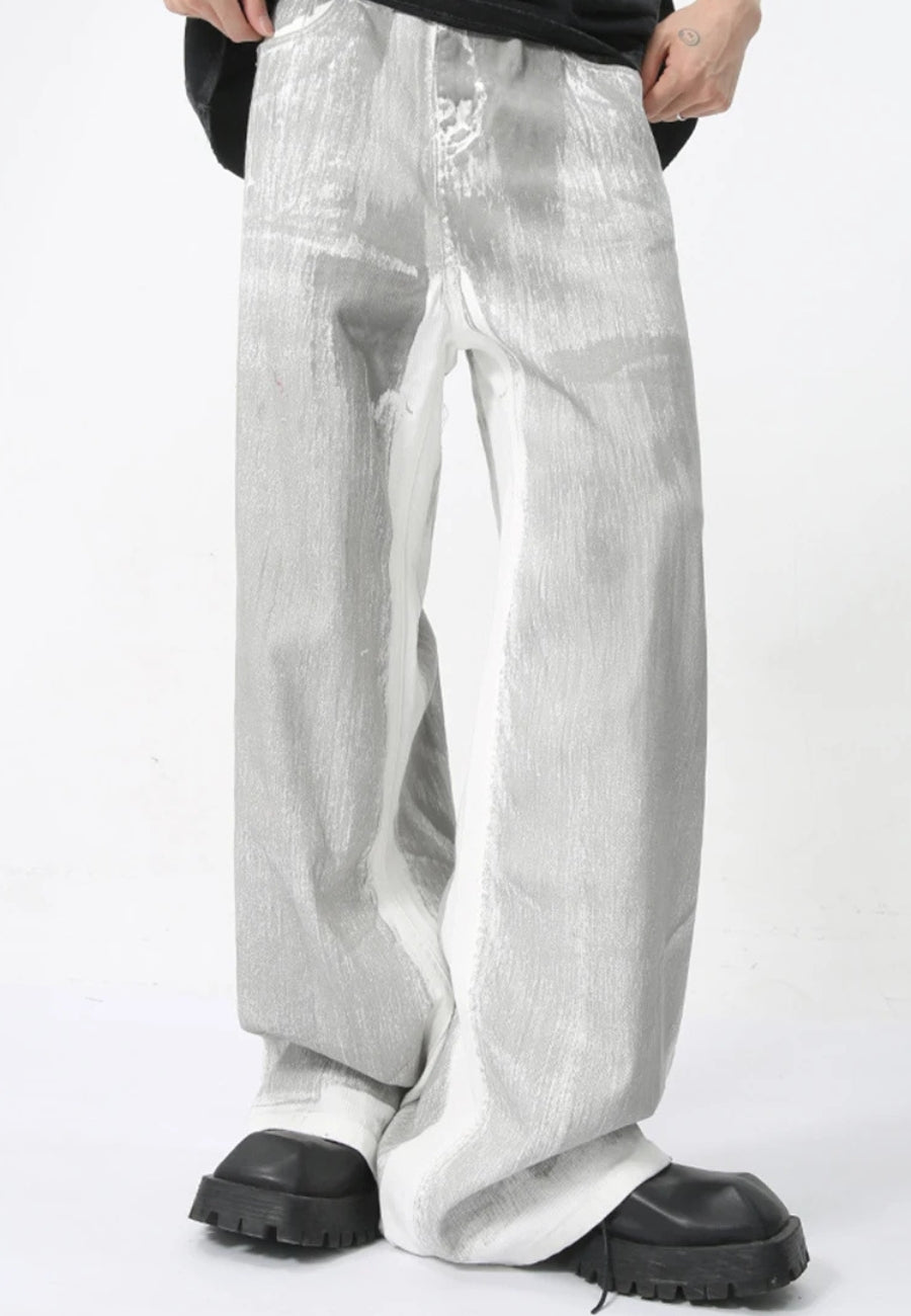 Y2K Cyber Silver Pants