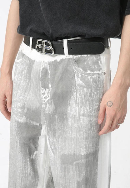 Y2K Cyber Silver Pants