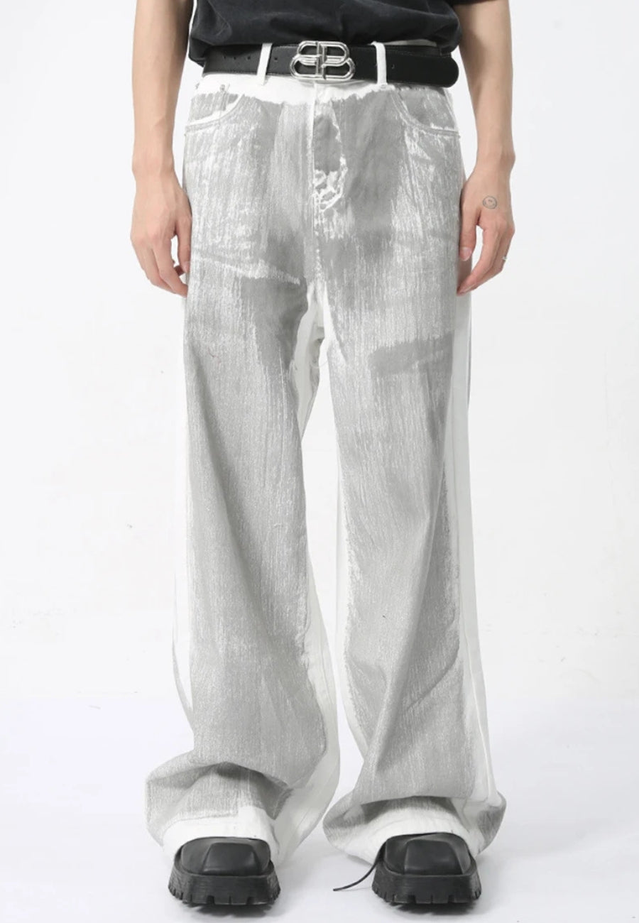 Y2K Cyber Silver Pants