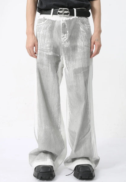 Y2K Cyber Silver Pants