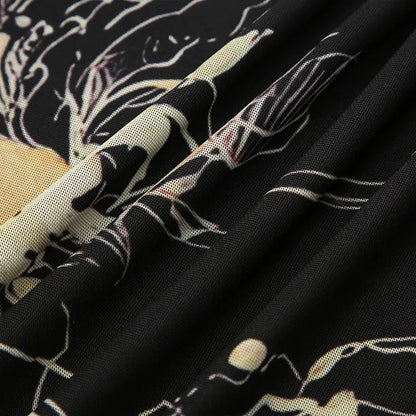 Y2K Dark Fairy Midi Skirt