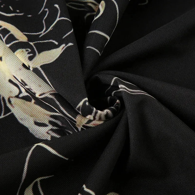 Y2K Dark Fairy Midi Skirt